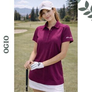 🛍️3/$40 OGIO Golf Polo Shirt Magenta ATB Logo Large